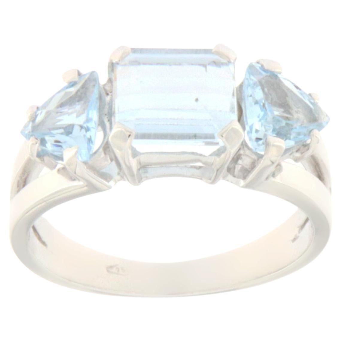 Brazilian Aquamarine 18 Karat White Gold Cocktail Ring