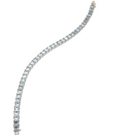 Brazilian Aquamarine 18 Carat White Gold Tennis Bracelets