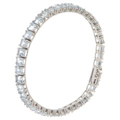 Brazilian Aquamarine 18 Carat White Gold Tennis Bracelets