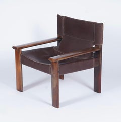 Brazilian Armchair by OCA in Leather and Tropical Hardwood