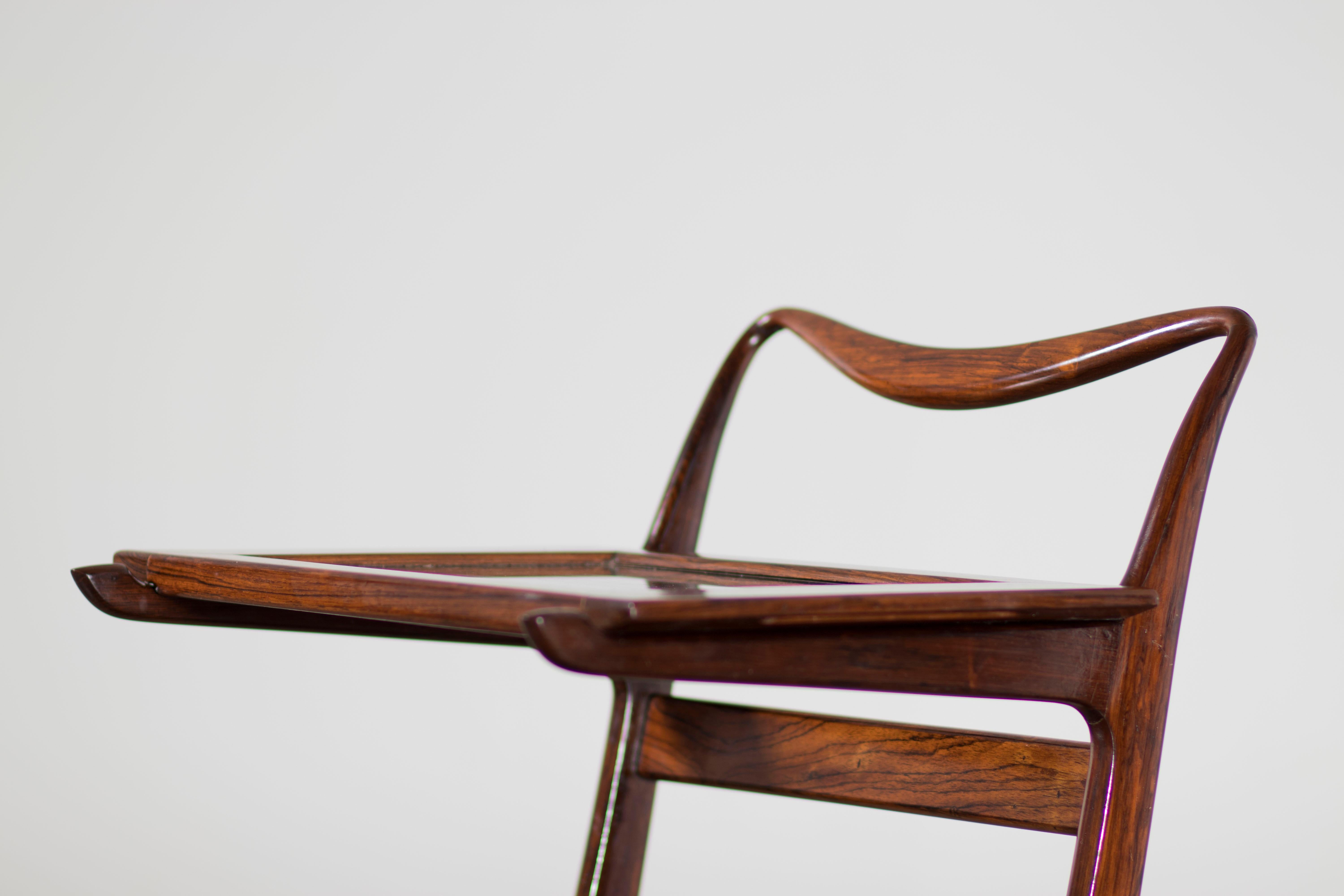 Mid-Century Modern Brazilian Bar Cart in Rosewood by Carlo Hauner and Martin Eisler For Sale