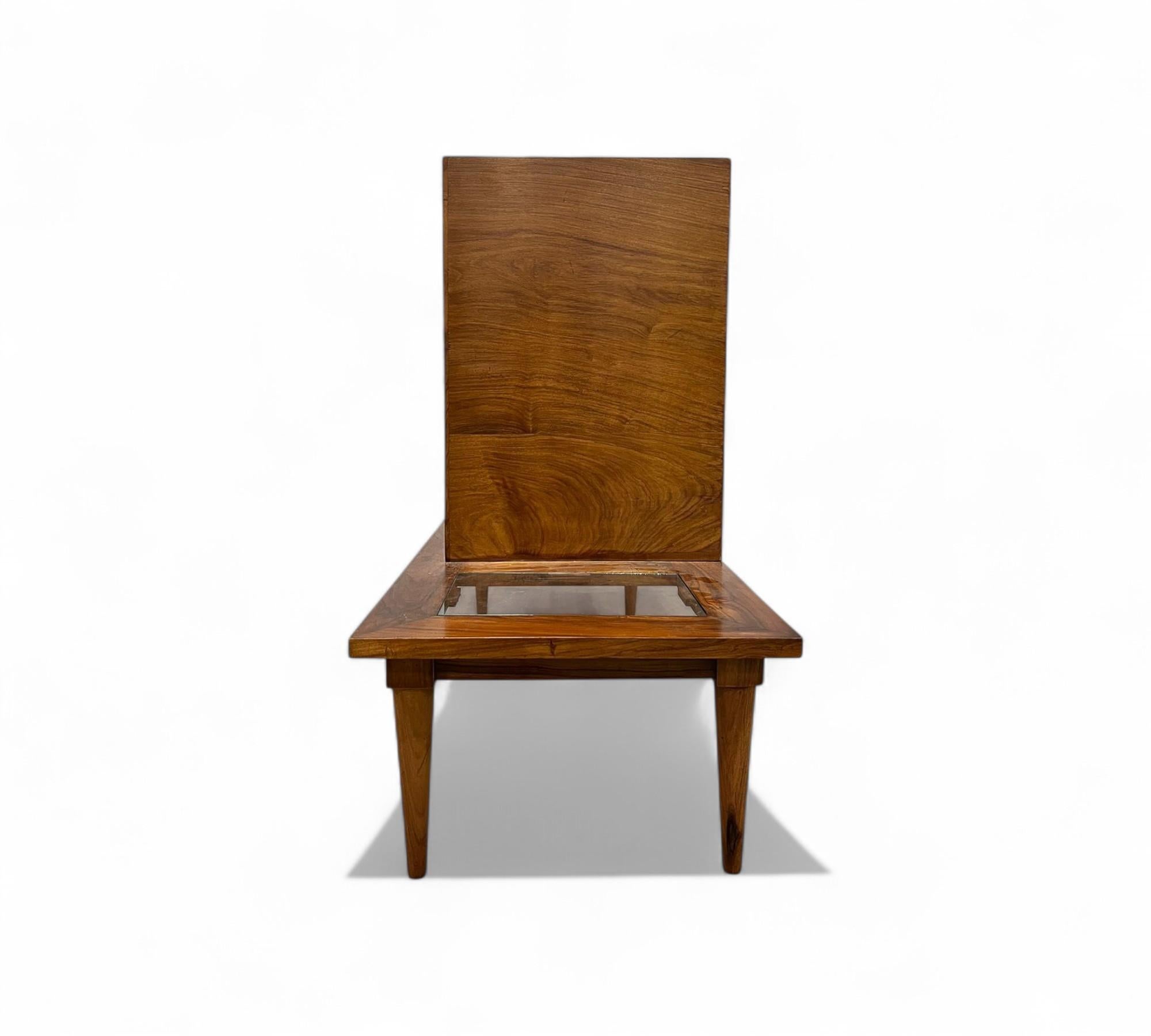 Mid-Century moderno Bar brasiliano con tavolino in legno duro e vetro di Branco & Preto, anni '50 ca. in vendita