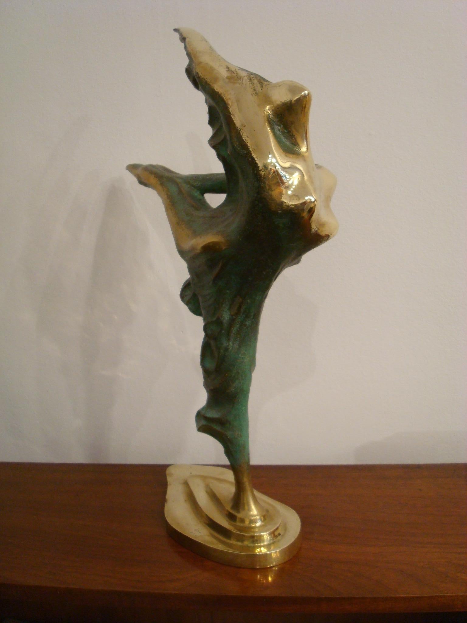 Brazilian / Italian  Bronze Dancing Woman Sculpture by Domenico Calabrone, 1970s 6