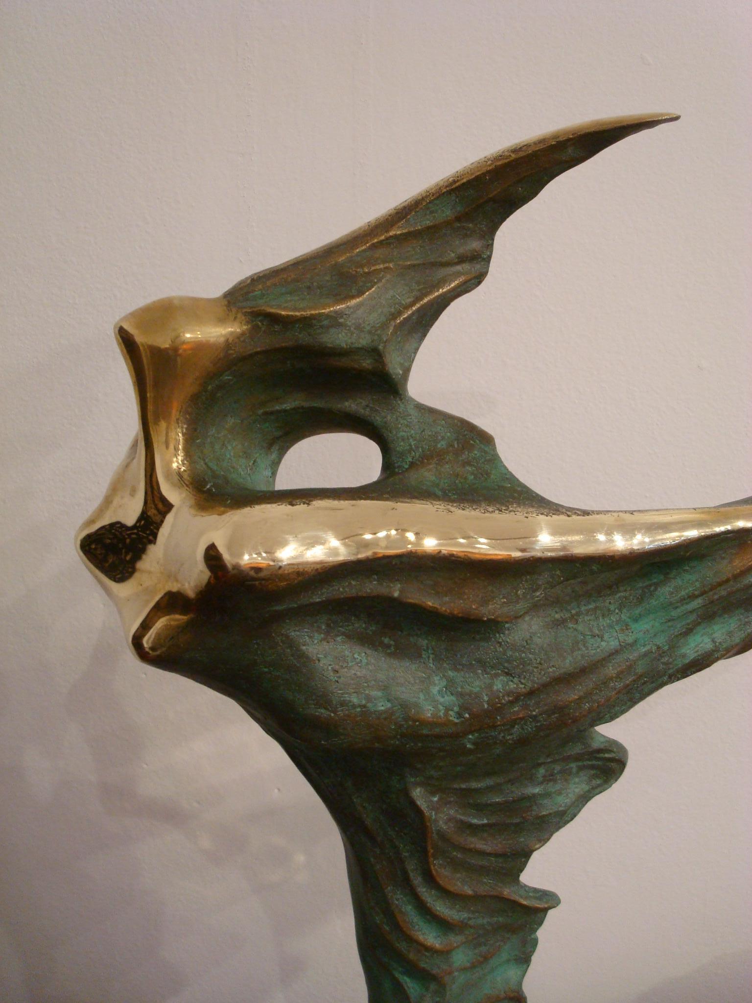 Mid-Century Modern Brazilian / Italian  Bronze Dancing Woman Sculpture by Domenico Calabrone, 1970s