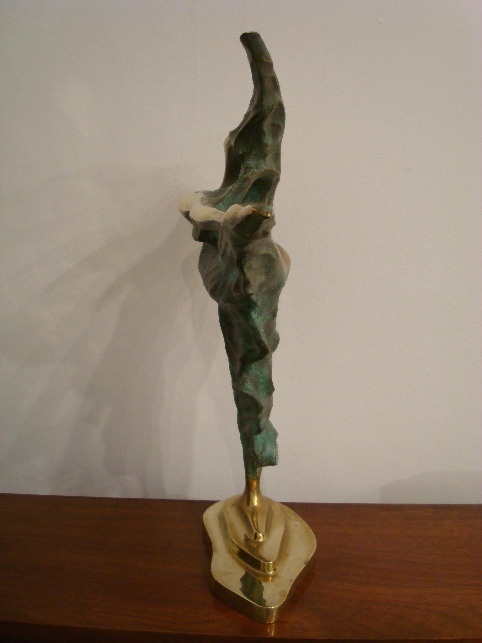 20th Century Brazilian / Italian  Bronze Dancing Woman Sculpture by Domenico Calabrone, 1970s