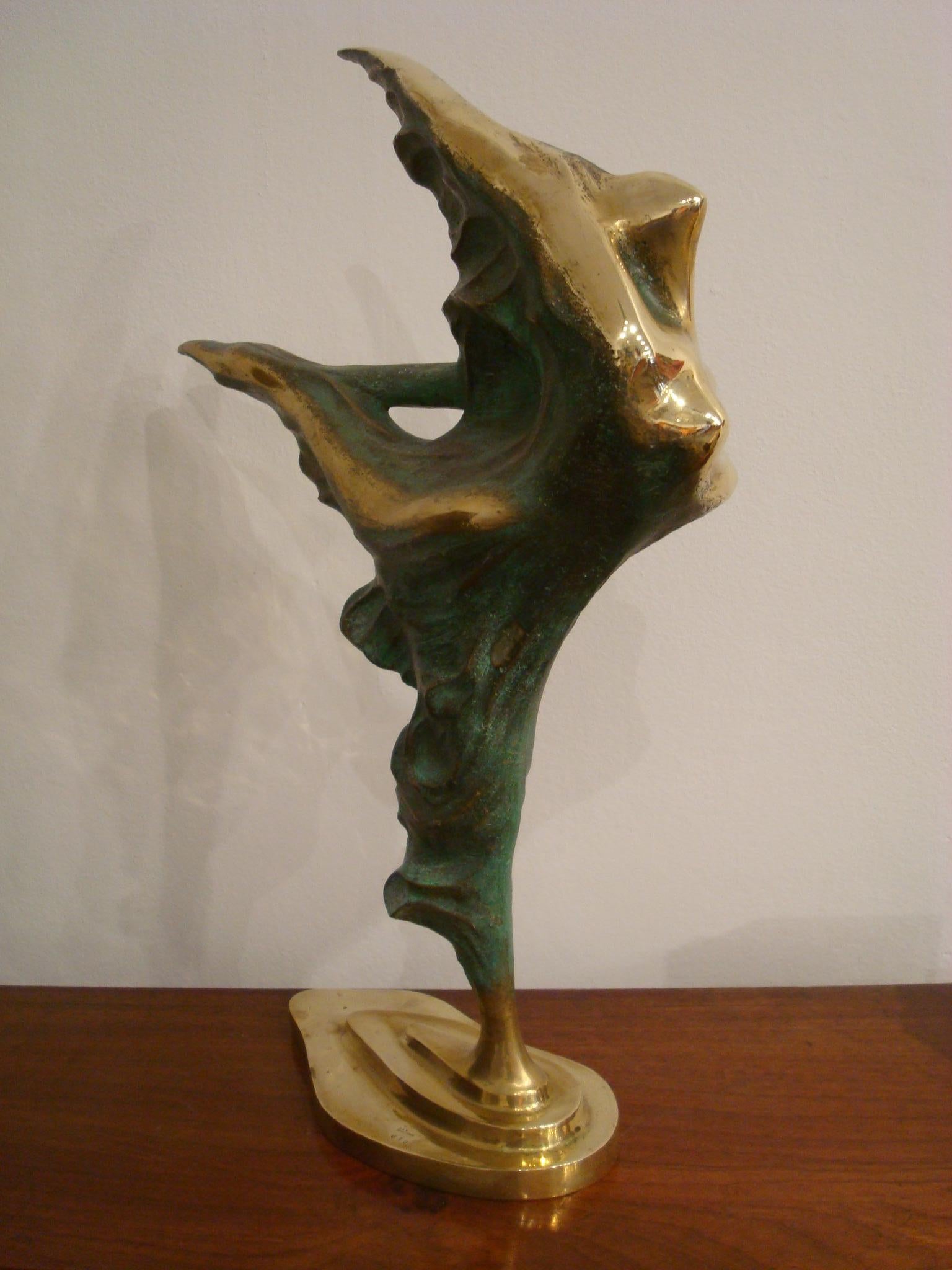 Brazilian / Italian  Bronze Dancing Woman Sculpture by Domenico Calabrone, 1970s 2