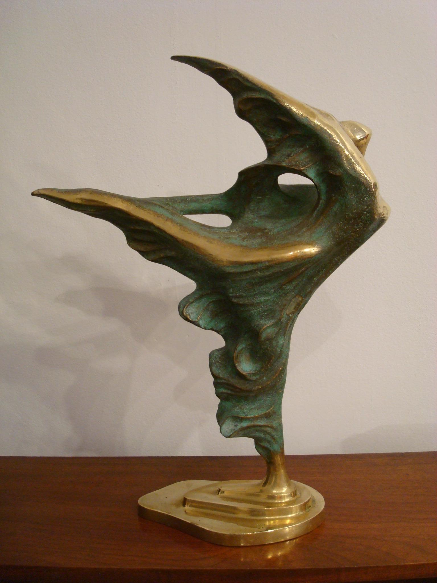 Brazilian / Italian  Bronze Dancing Woman Sculpture by Domenico Calabrone, 1970s 3