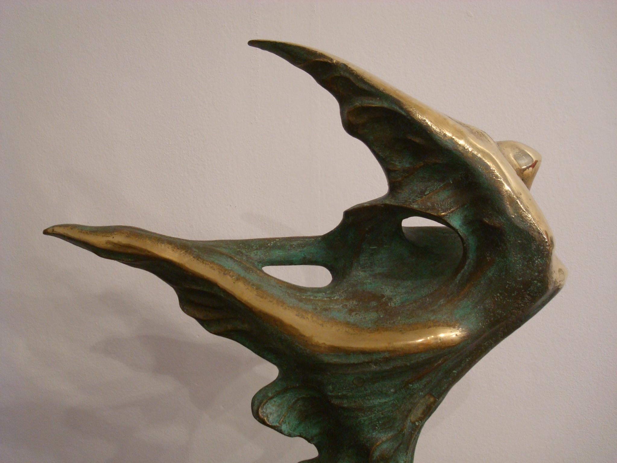 Brazilian / Italian  Bronze Dancing Woman Sculpture by Domenico Calabrone, 1970s 4