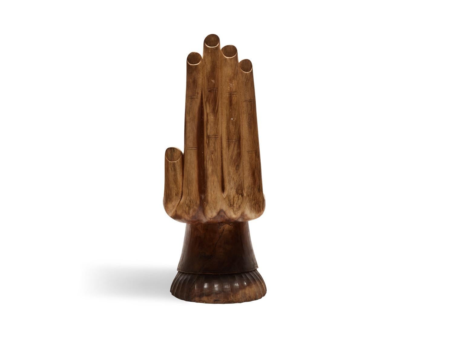 Mid-Century Modern Brazilian Carved Wood Hand Chair
