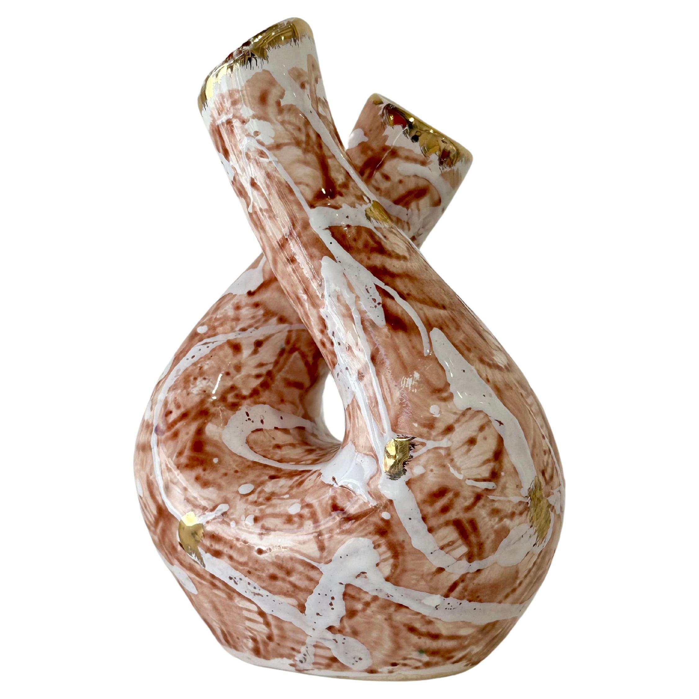 Brazilian ceramics. Ceramic vase, c. 1950. Enamelled polychrome ceramic For Sale