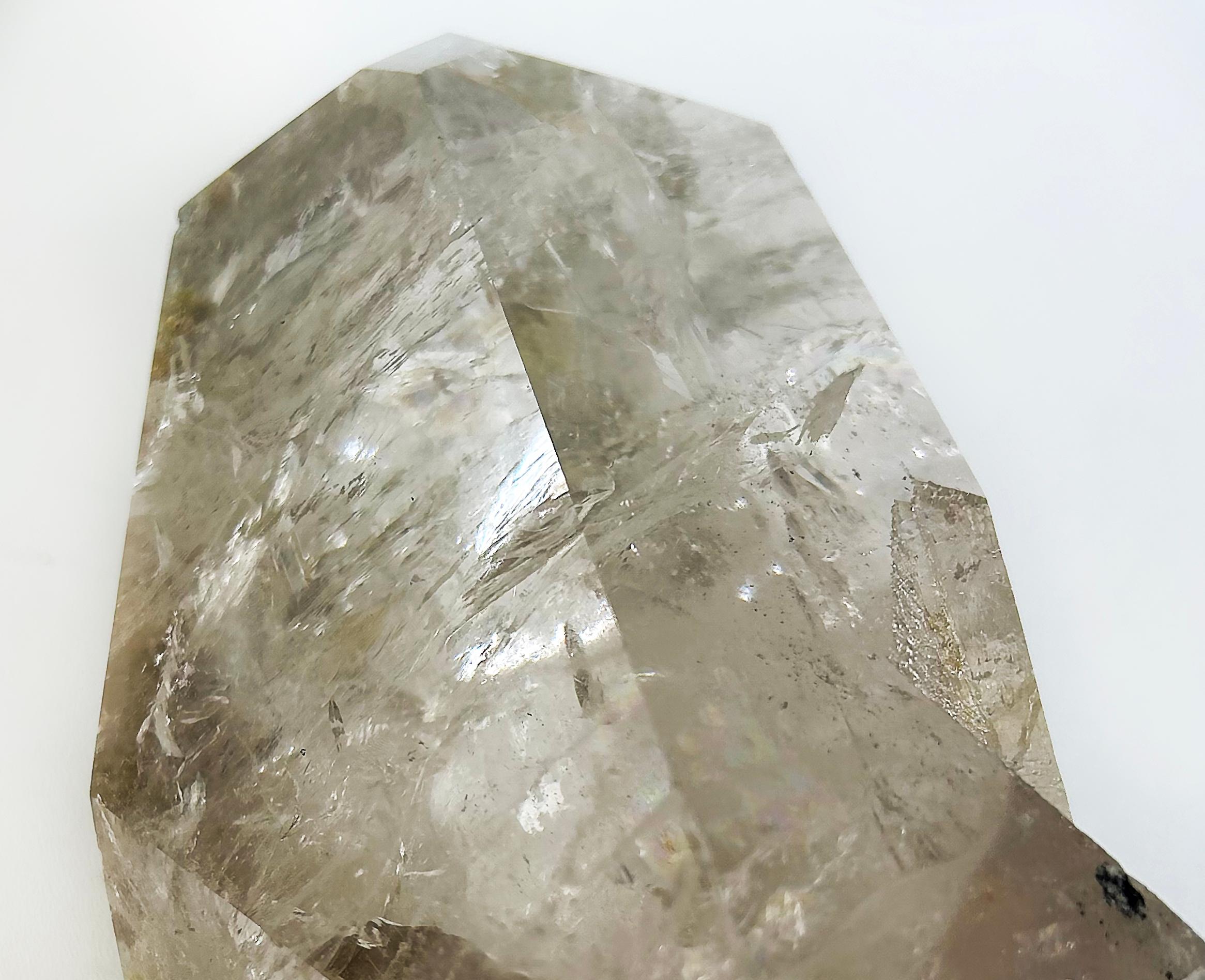 Brazilian Chlorite Garden Quartz Crystal Weighing 19lbs. on Custom Made Stand For Sale 4