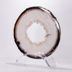 Brazilian Circular Agate Slab on a Custom Acrylic Stand