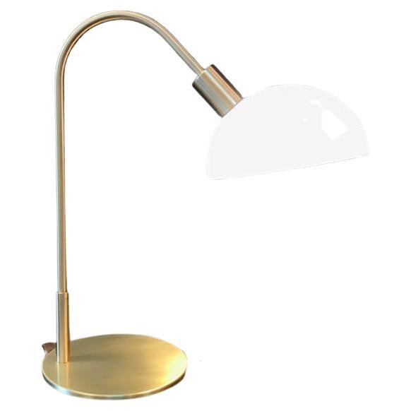 Brazilian contemporary acrylic and brass table lamp - medium