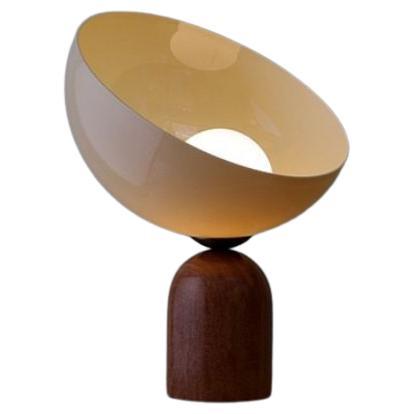Brazilian contemporary acrylic and wood table lamp - large For Sale