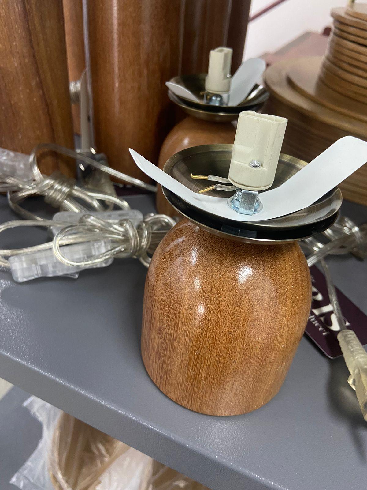 Lampada da tavolo brasiliana contemporanea in acrilico e Wood - piccola in vendita 3