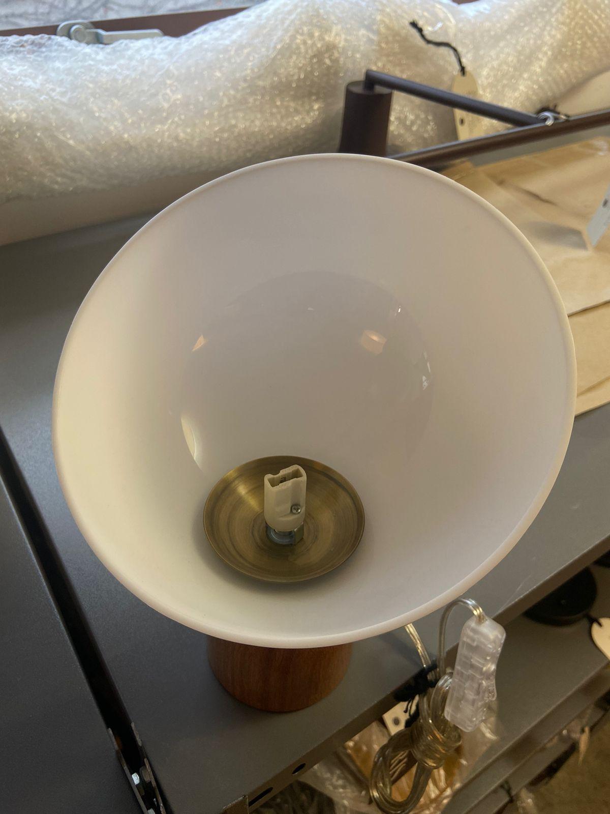 Lampada da tavolo brasiliana contemporanea in acrilico e Wood - piccola in vendita 8