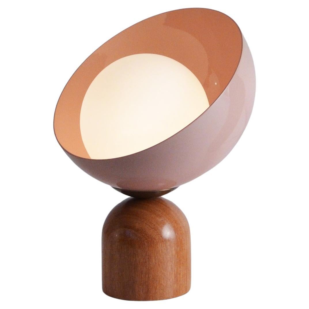 Brazilian contemporary acrylic and wood table lamp - small