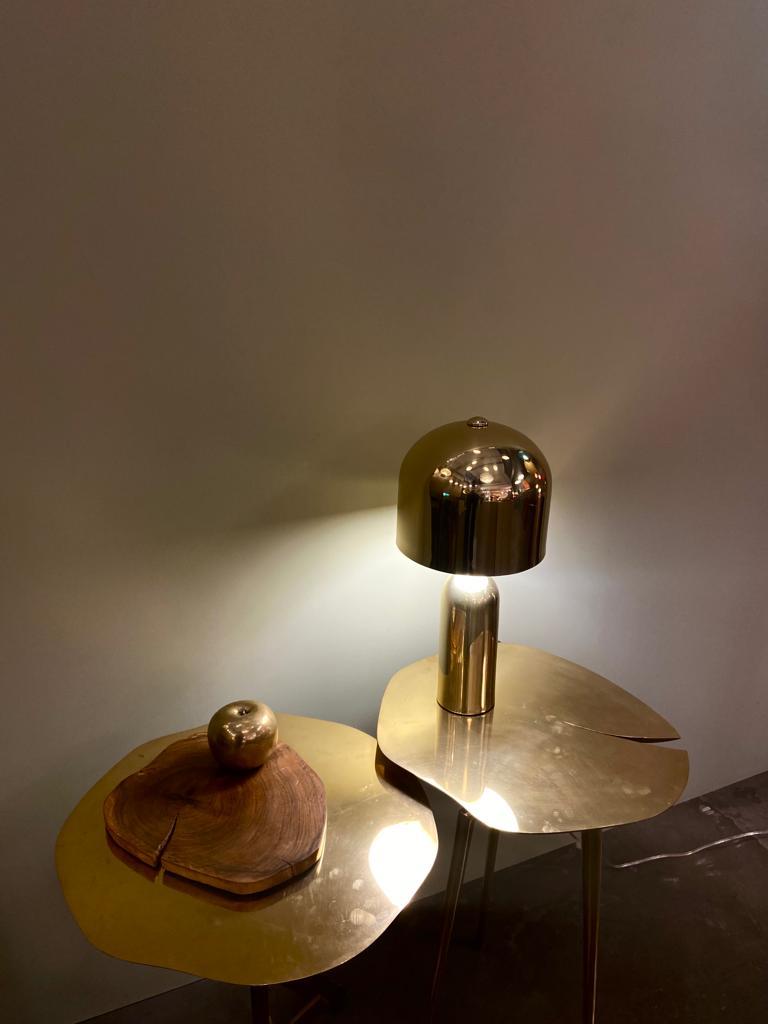 Modern Brazilian Contemporary Brass Table Lamp For Sale