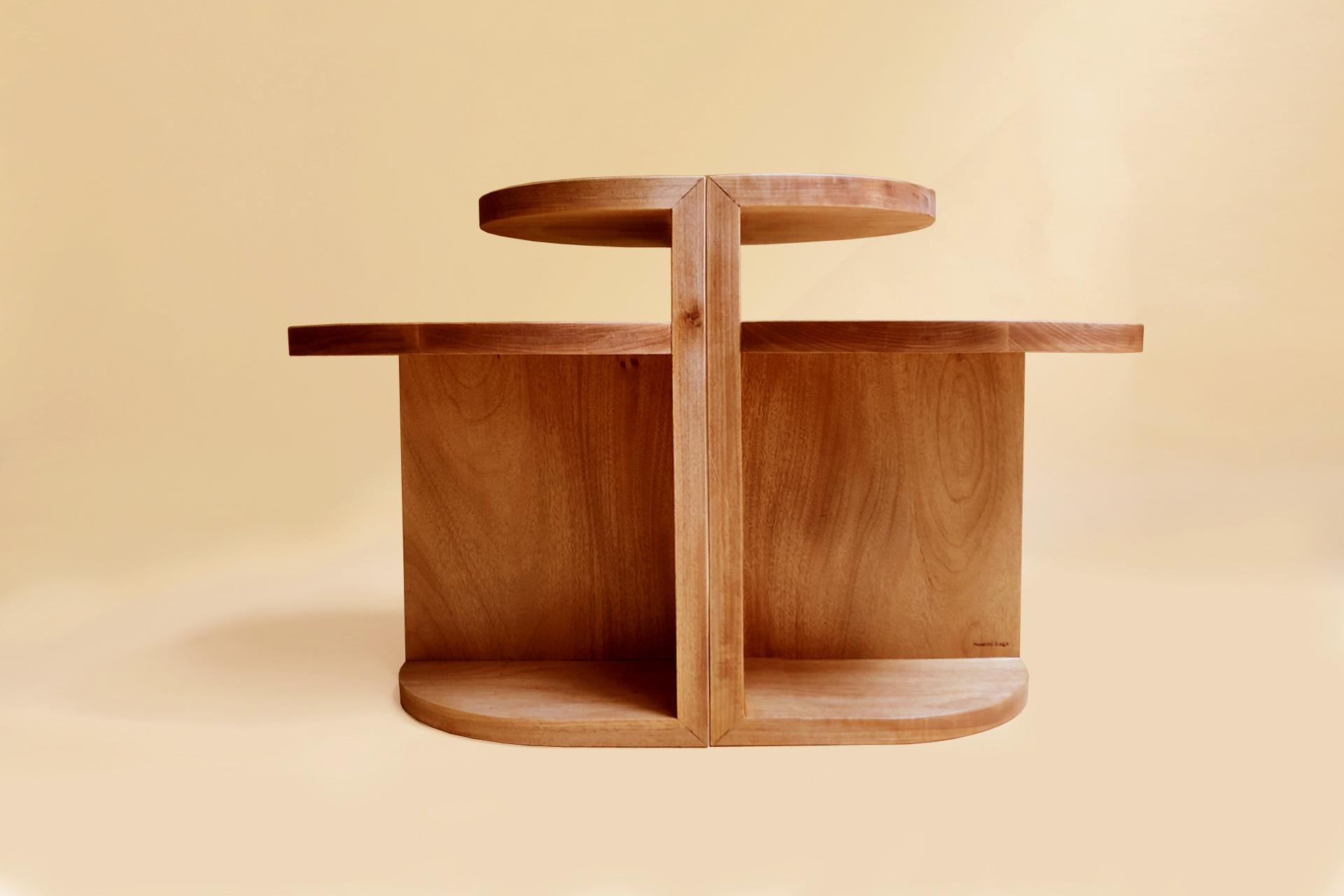Brazilian Contemporary Café Side Table in Brazilian Solid wood In New Condition For Sale In Sao Paulo, BR