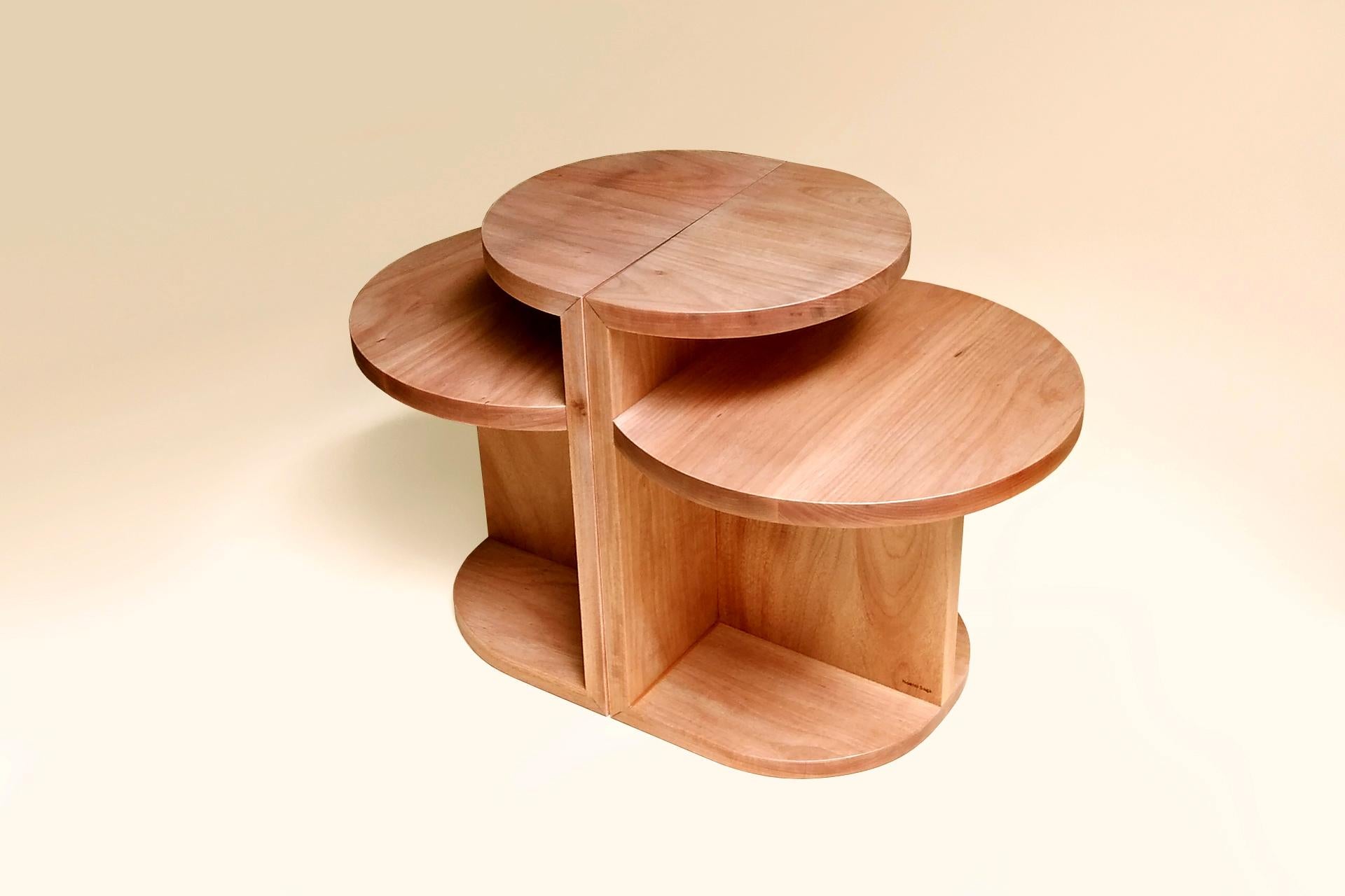 Wood Brazilian Contemporary Café Side Table in Brazilian Solid wood For Sale
