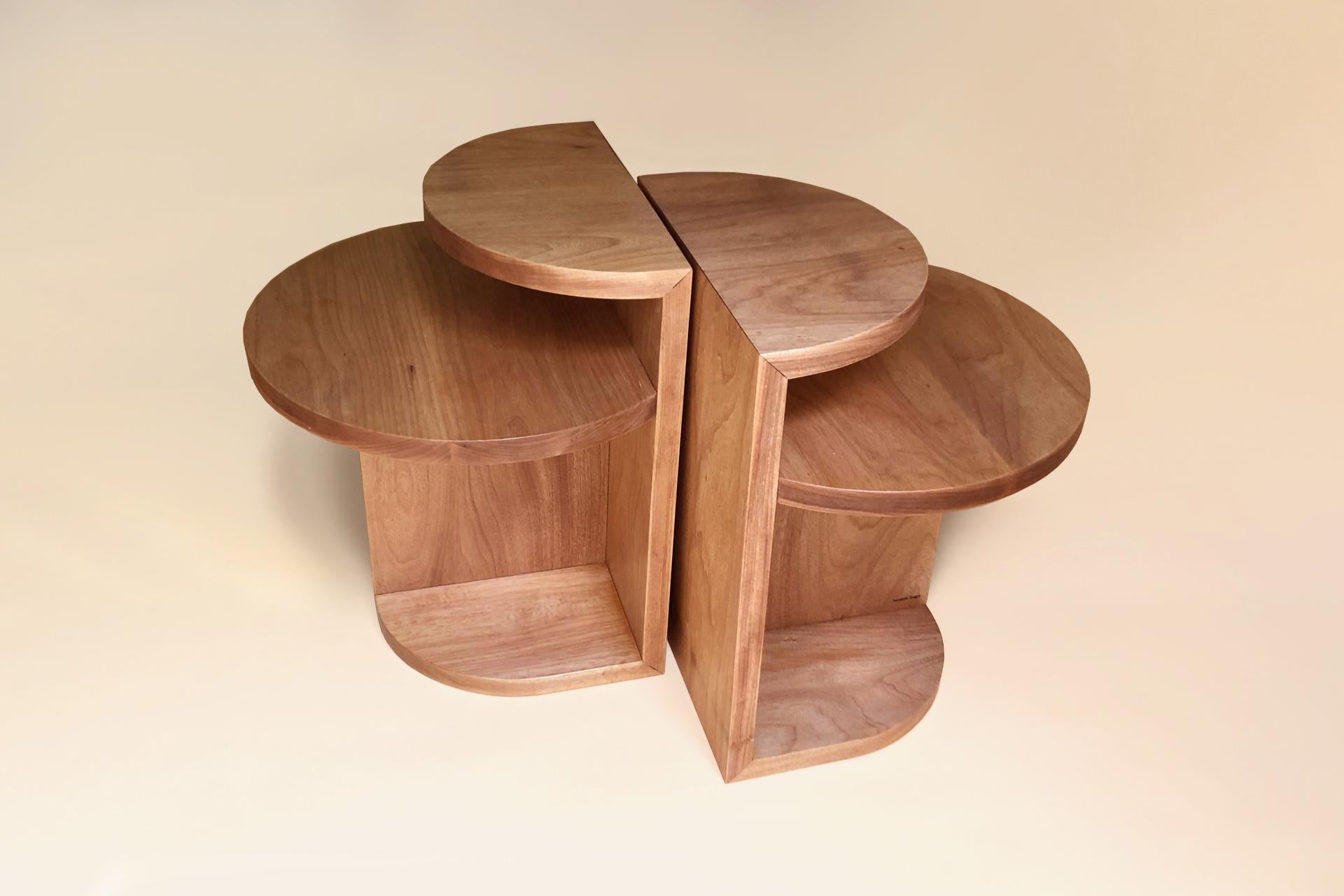 Brazilian Contemporary Café Side Table in Brazilian Solid wood For Sale 1