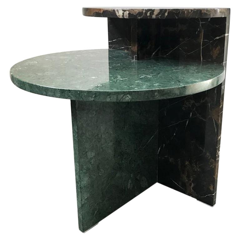 Brazilian Contemporary Café Side Table in Marble For Sale