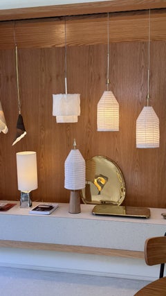 Brazilian contemporary minimalist prewashed linen pendant - baby