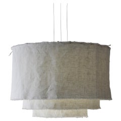 Brazilian contemporary minimalist prewashed linen pendant - large