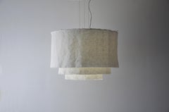 Brazilian contemporary minimalist prewashed linen pendant - medium