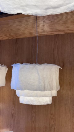 Brazilian contemporary minimalist prewashed linen pendant - small
