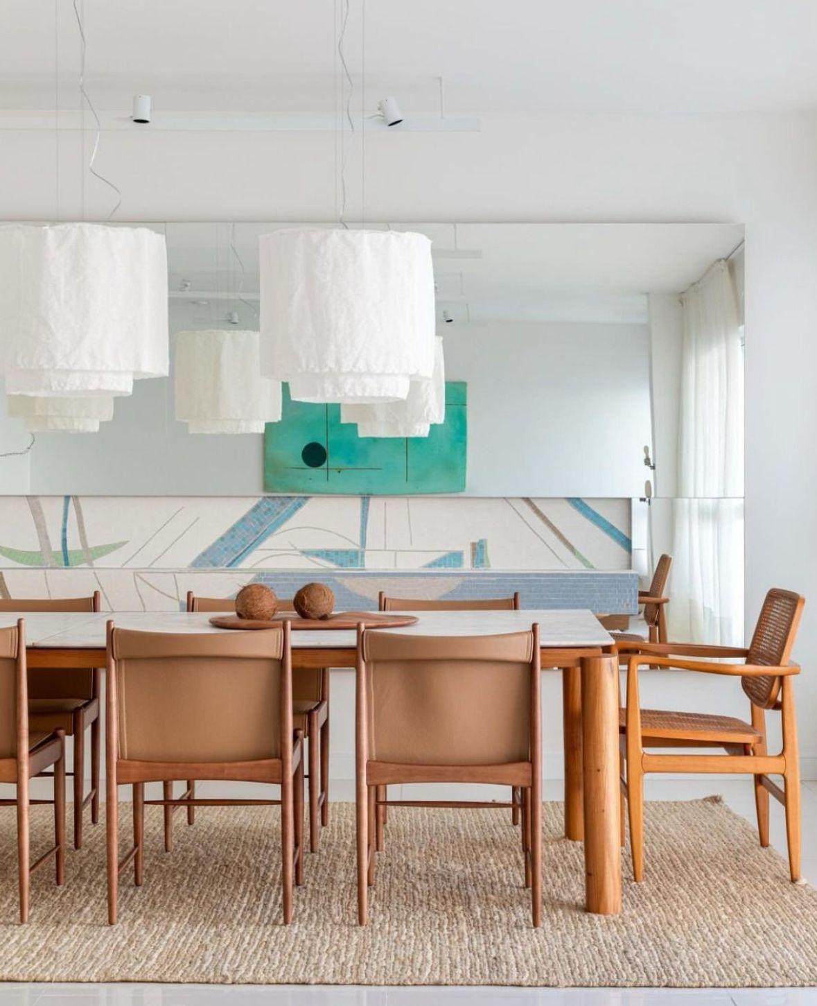 Moderno Pendente brasiliano contemporaneo minimalista in lino prelavato - piccolo in vendita