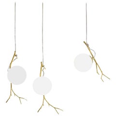 Brazilian contemporary pendant lamp made of cast bronze