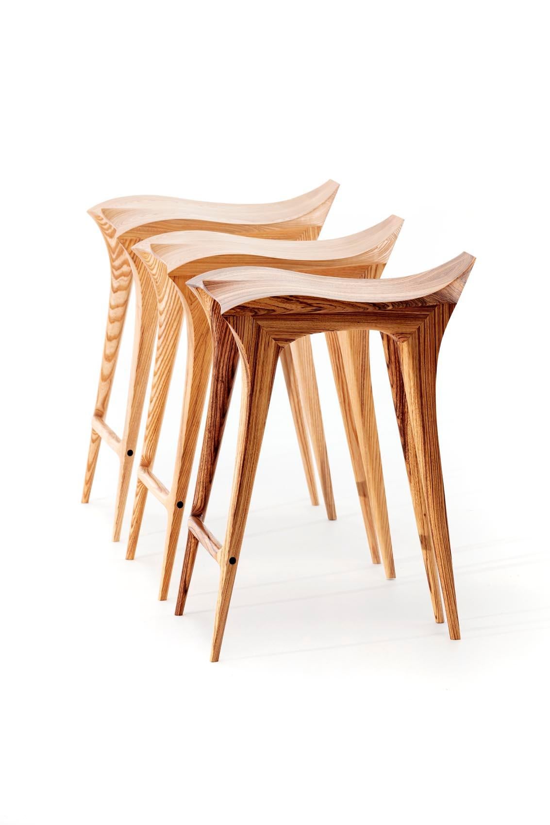 Brazilian Contemporary Stool, Solid Wood In New Condition For Sale In Atibaia, Sao Paulo