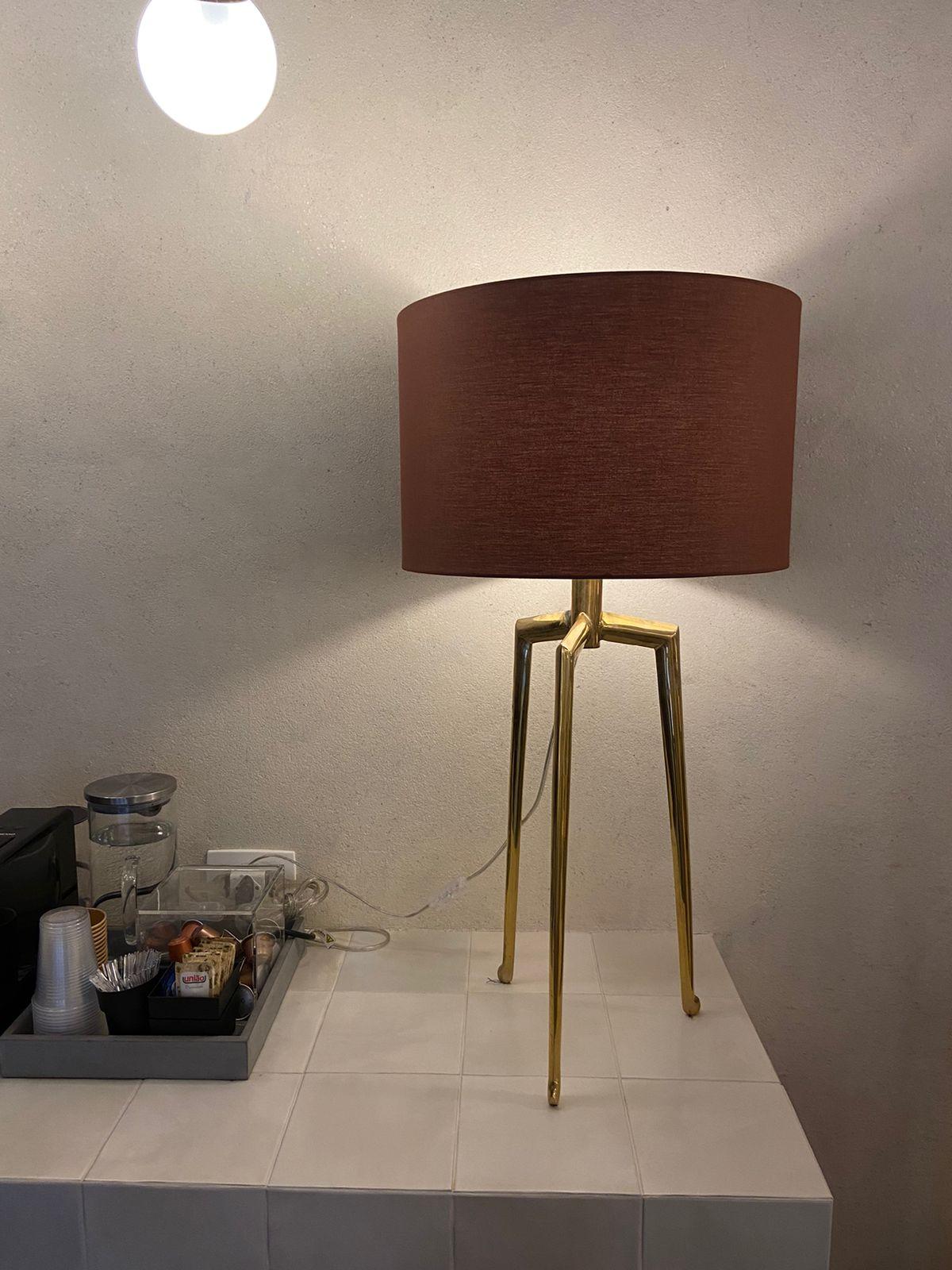 Brazilian contemporary table lamp made of cast bronze For Sale 1
