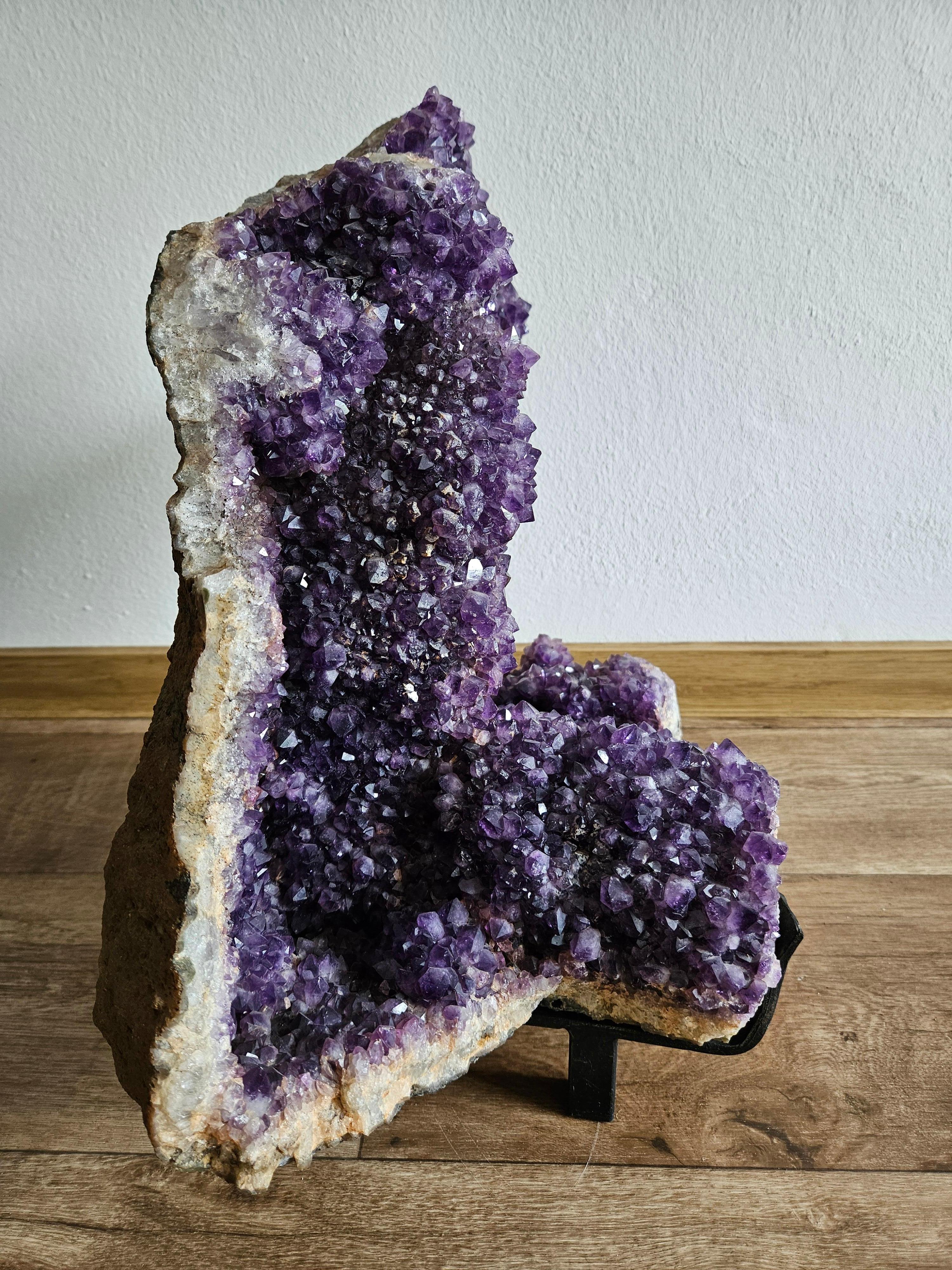 Arts and Crafts Brazilian Crystal Amethyst Geode Specimen For Sale