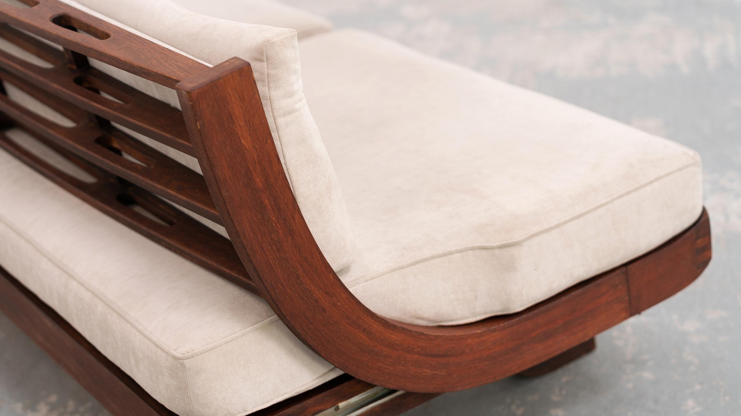 Mid-Century Modern Brazilian Daybed & Sofa, 1966, Sophisticated Wood Details, Lounge & Relax
