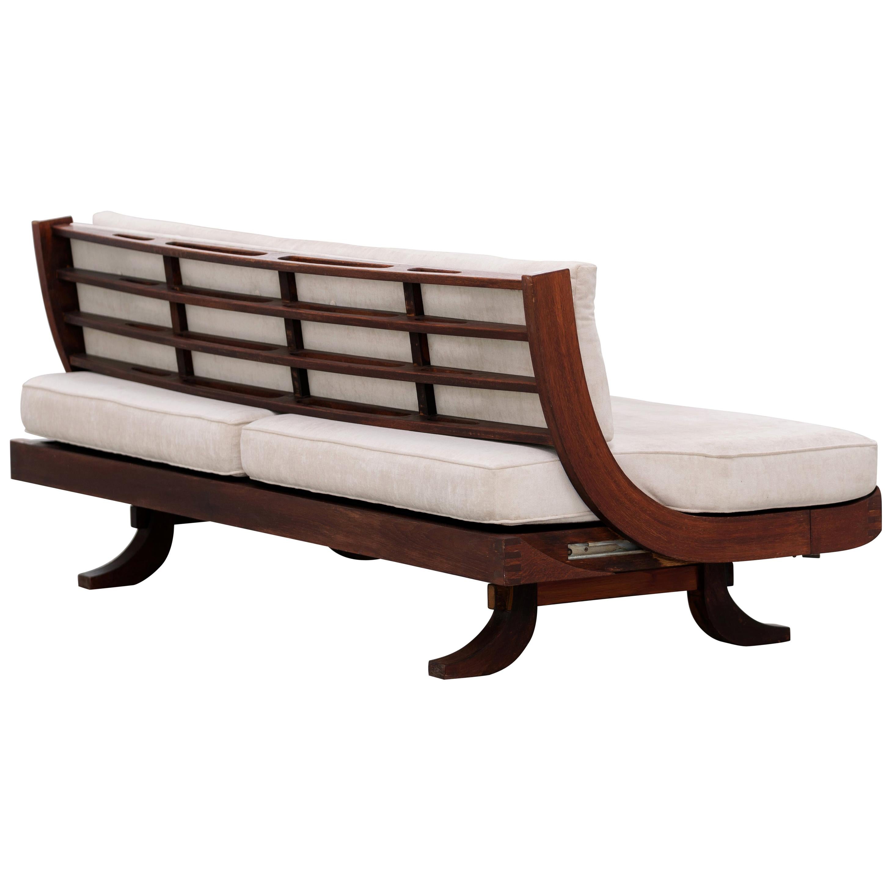 Brazilian Daybed & Sofa, 1966, Sophisticated Wood Details, Lounge & Relax