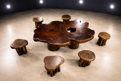 Brazilian “Denúncia” Sculptural Table in Solid Reclaimed Wood, 1970s