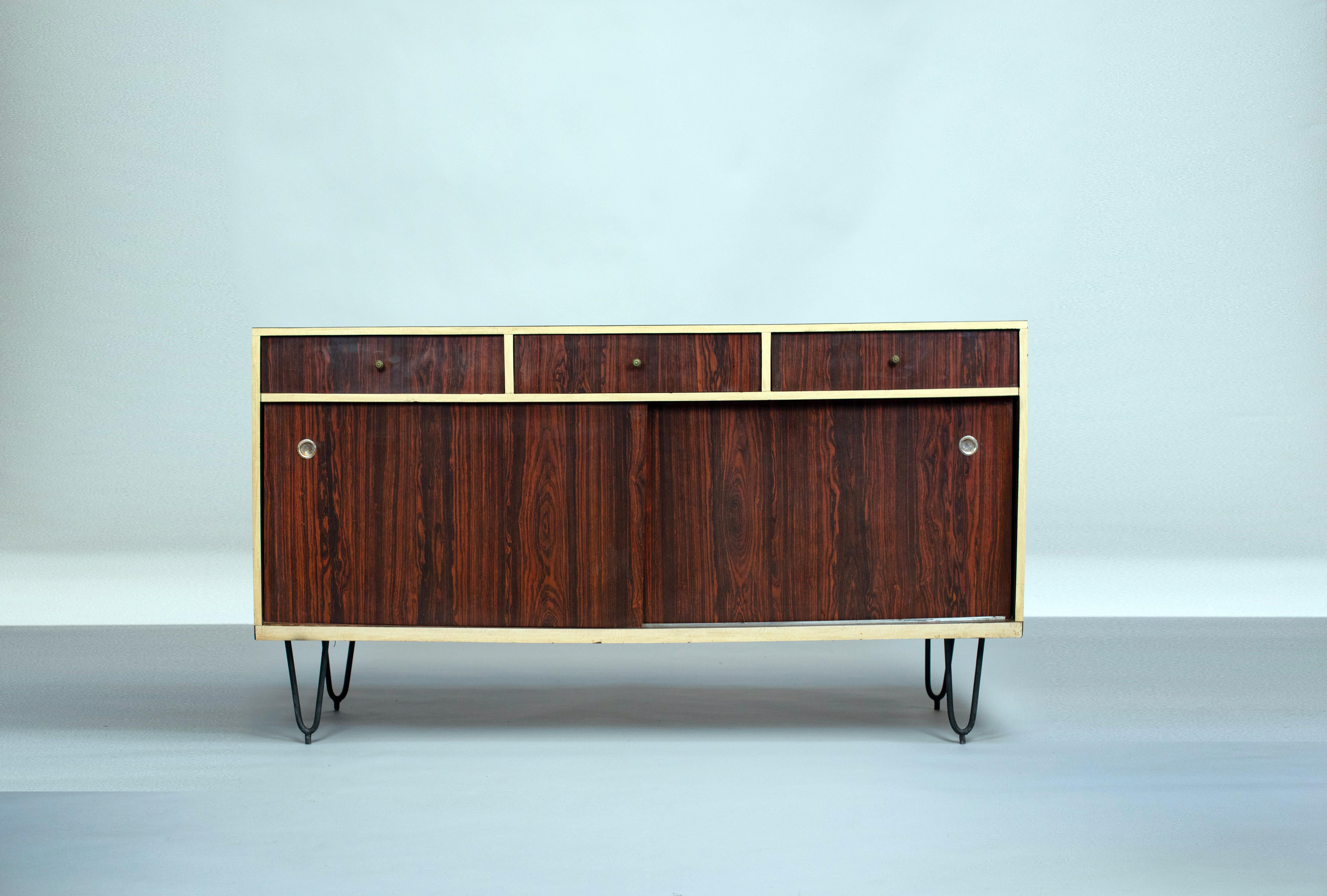 Brazilian Design, Buffet, C. 1950 Wood, Formica and Metal For Sale 1