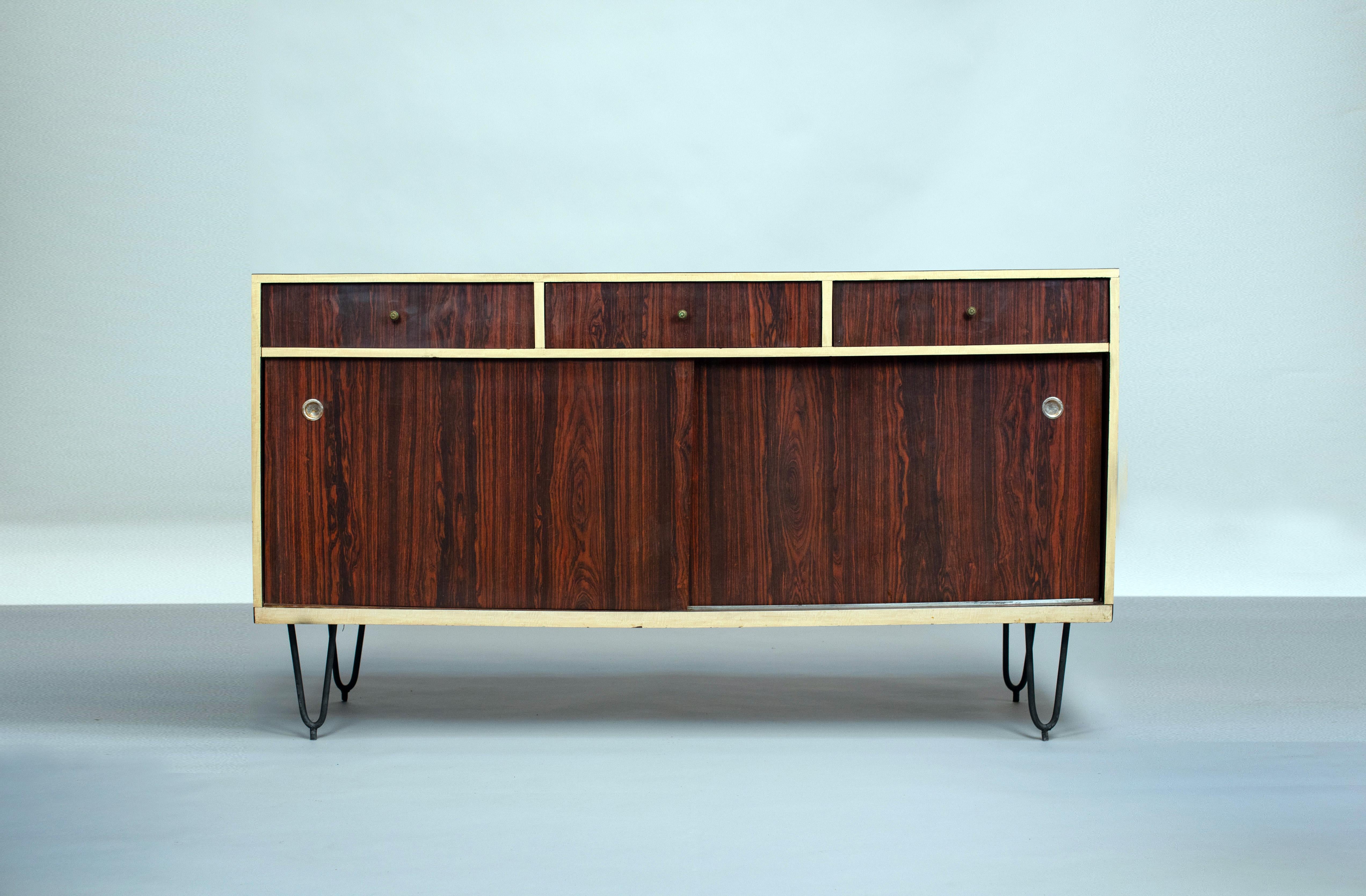 Brazilian Design, Buffet, C. 1950 Wood, Formica and Metal For Sale 3