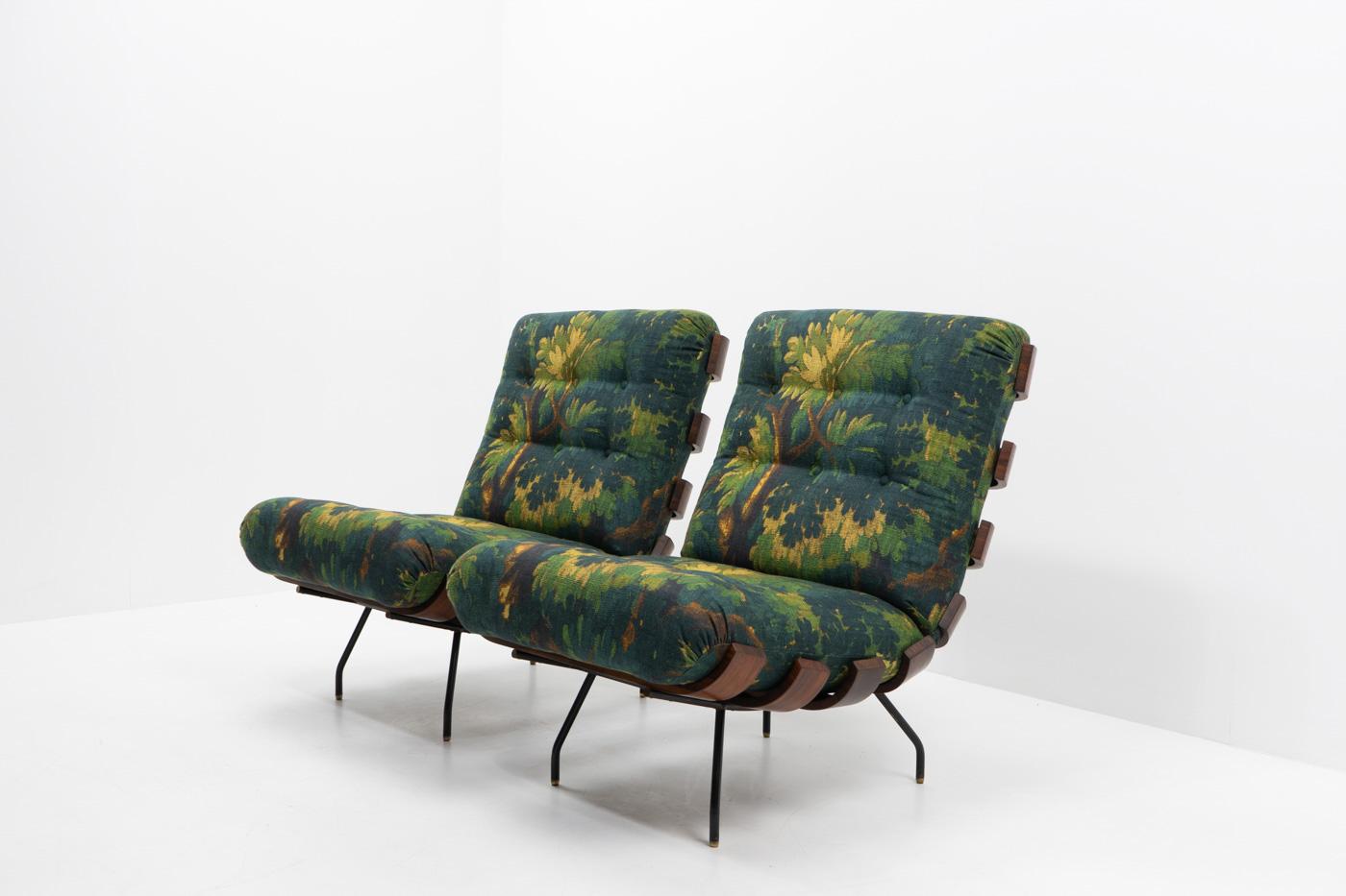 Metal Brazilian Design Costela Lounge Chairs by Hauner & Eisler for Forma, 1950s For Sale