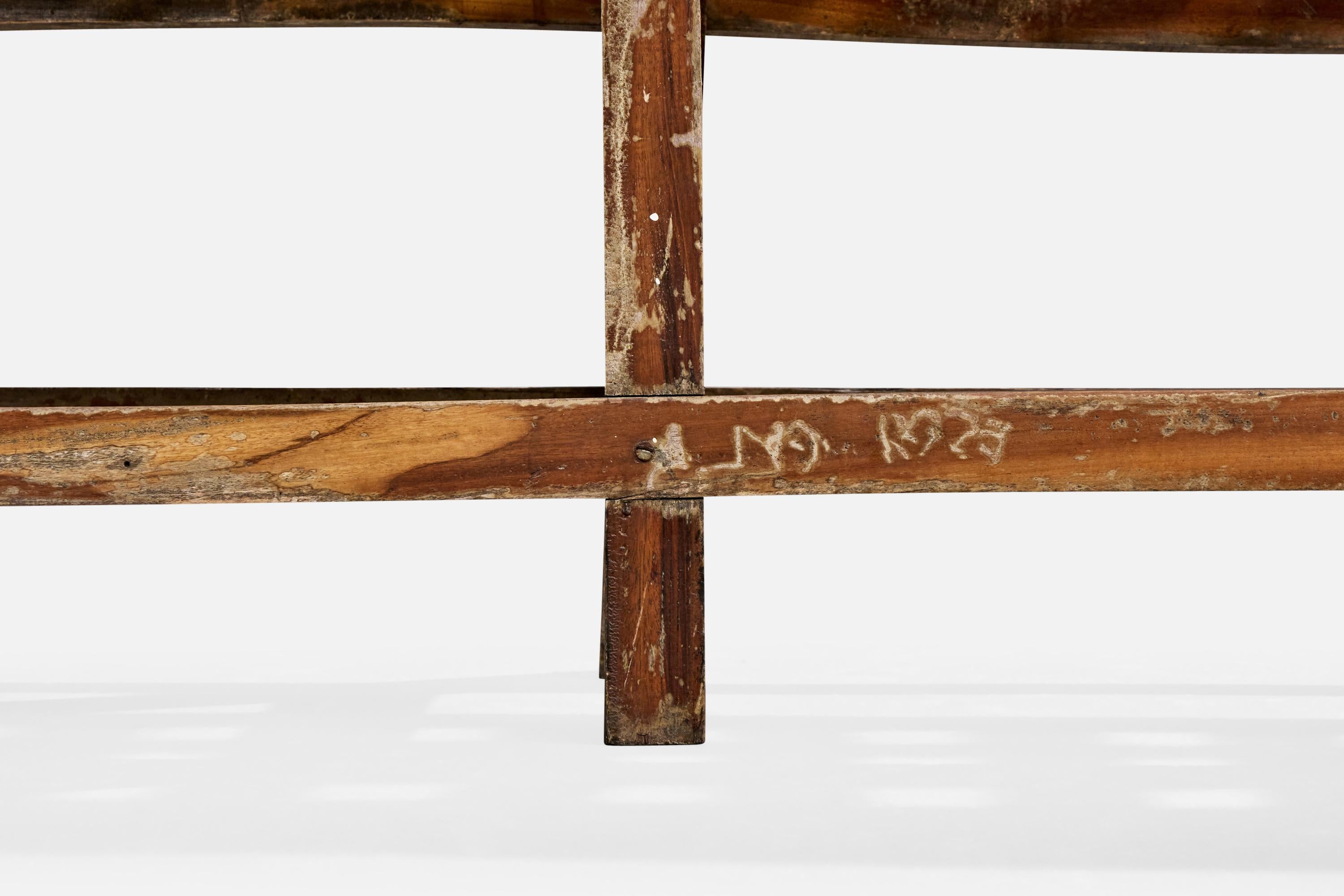 Designer brésilien, banc, Wood Wood, Brésil, années 1940 en vente 3