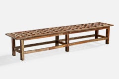 Brazilian Designer, Bench, Wood, Brazil, 1940s