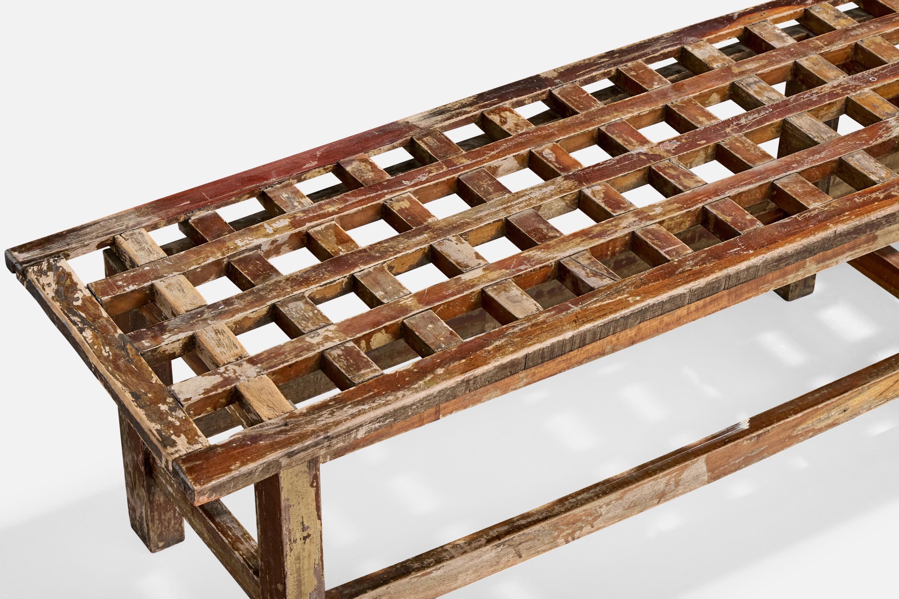 Bois Designer brésilien, banc, Wood Wood, Brésil, années 1940 en vente