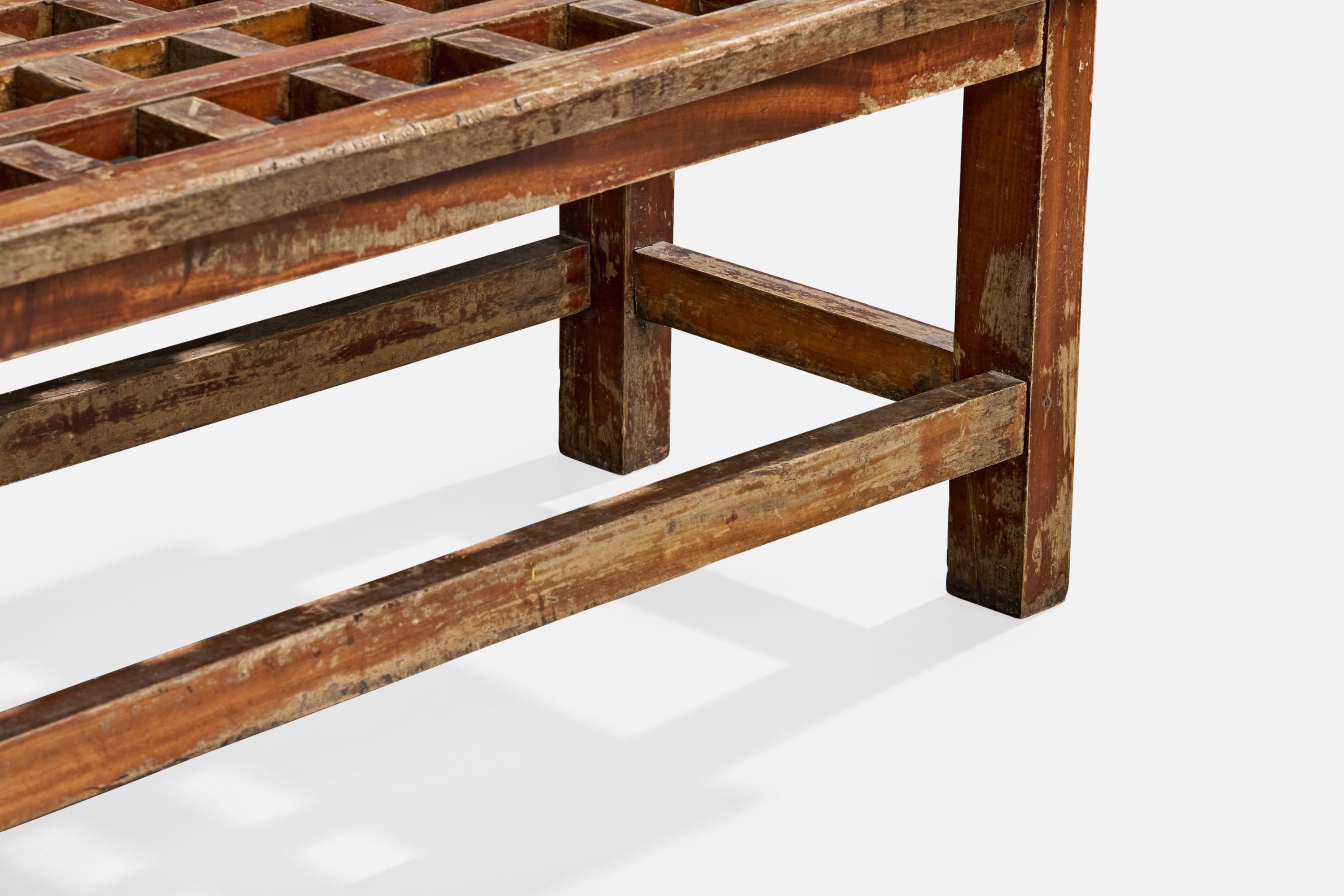 Designer brésilien, banc, Wood Wood, Brésil, années 1940 en vente 1