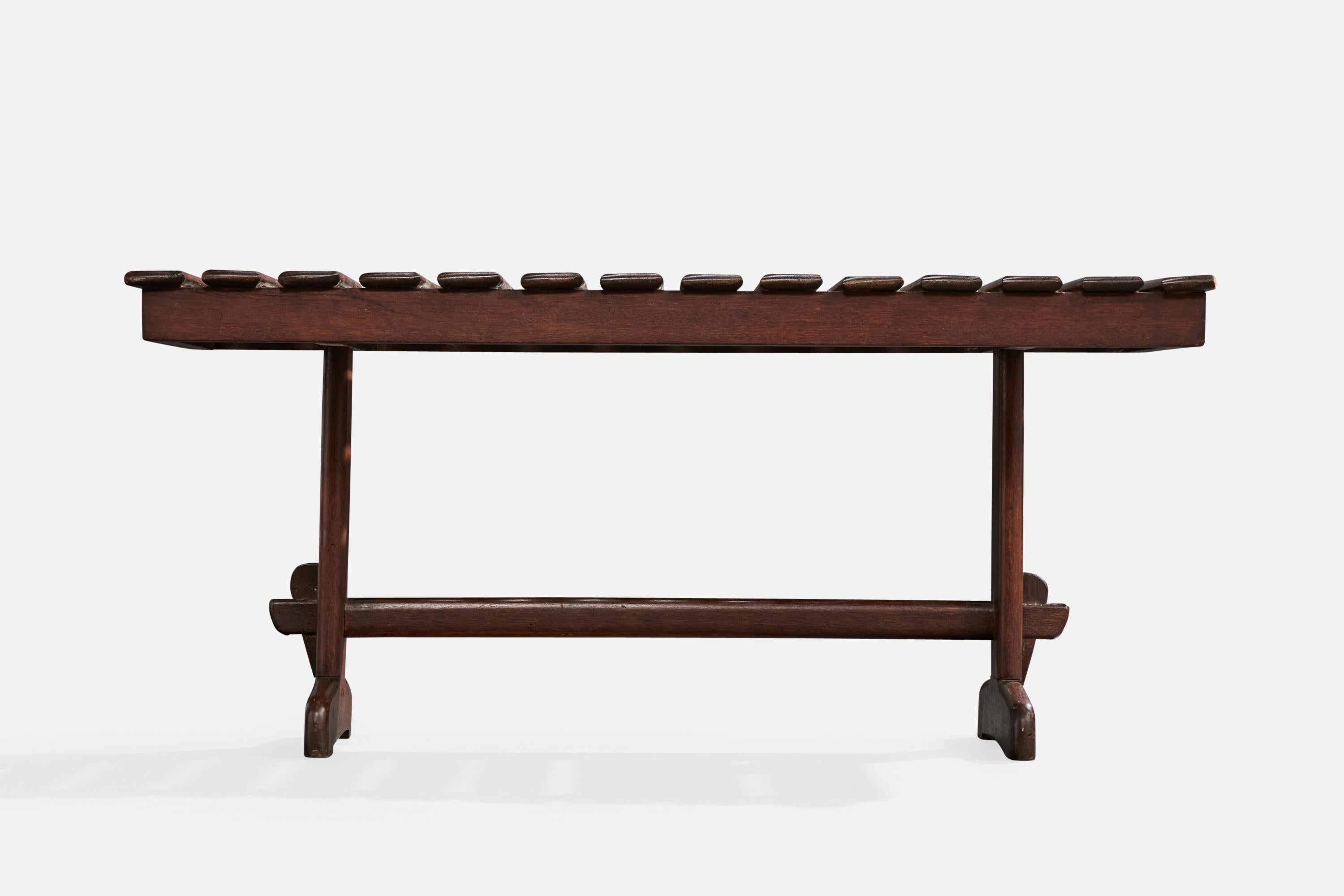 Brésilien Designer brésilien, banc, Wood Wood, Brésil, années 1950 en vente