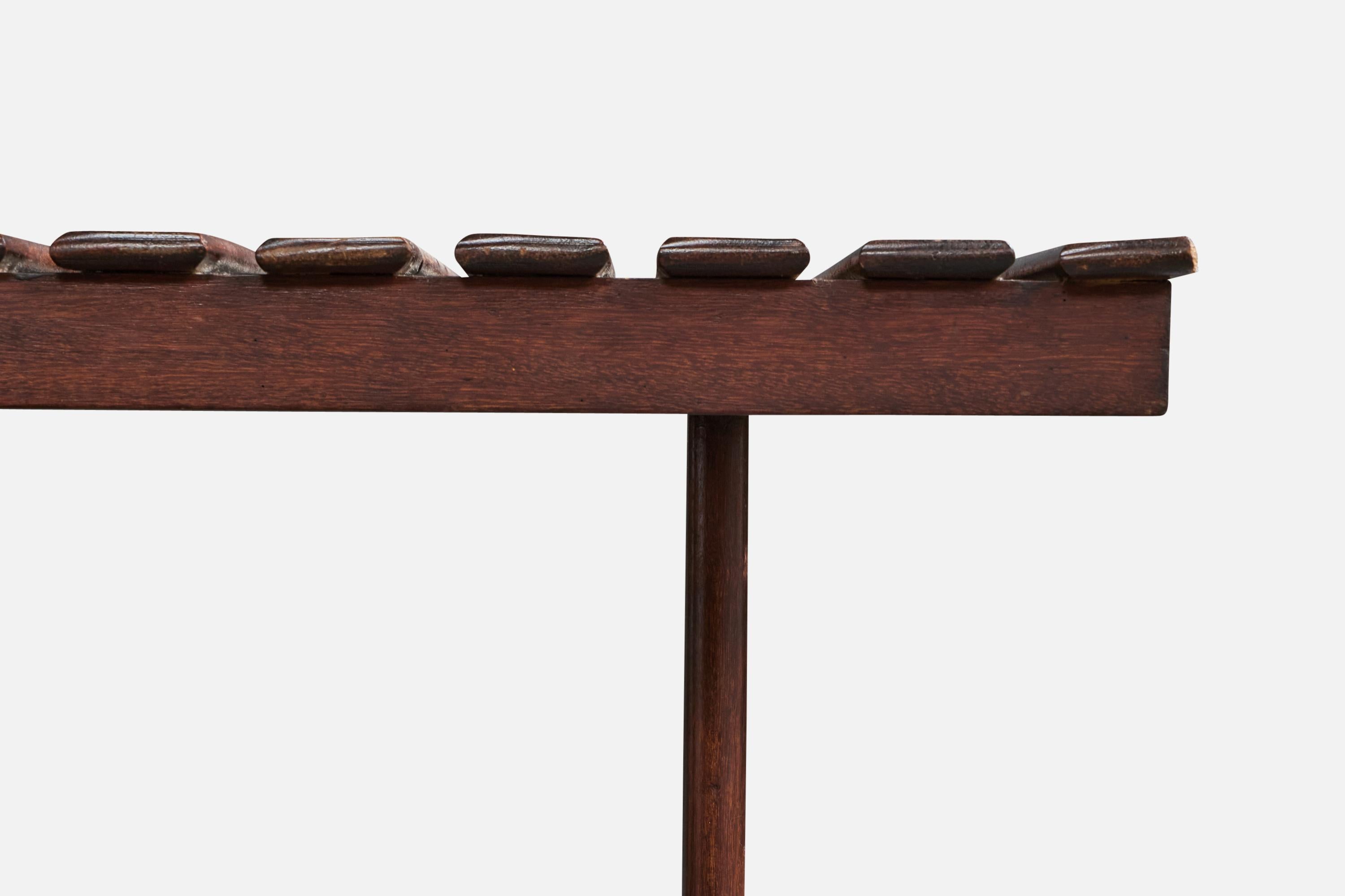 Designer brésilien, banc, Wood Wood, Brésil, années 1950 Bon état - En vente à High Point, NC