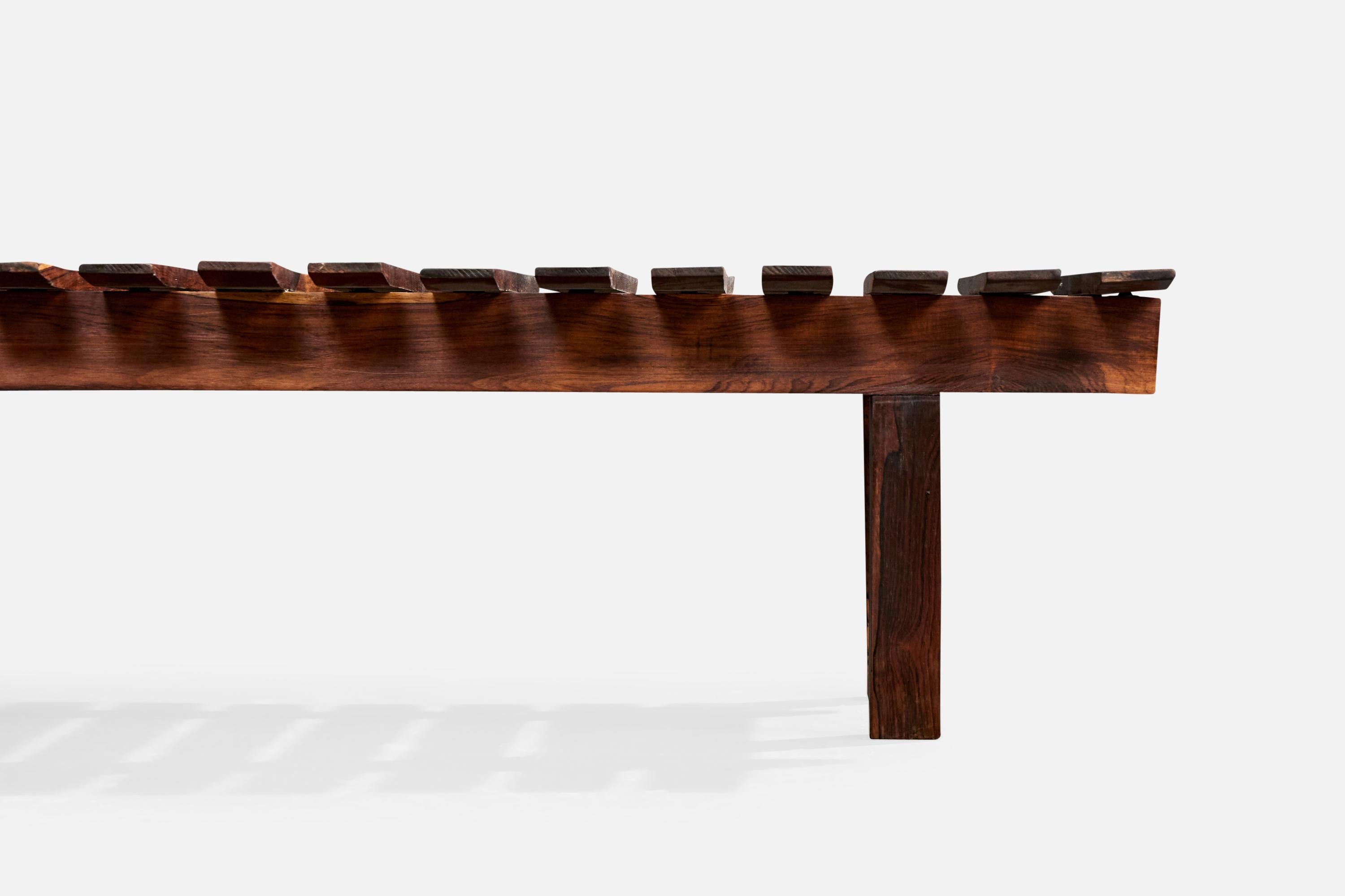 Designer brésilien, banc, Wood Wood, Brésil, années 1950 Bon état - En vente à High Point, NC