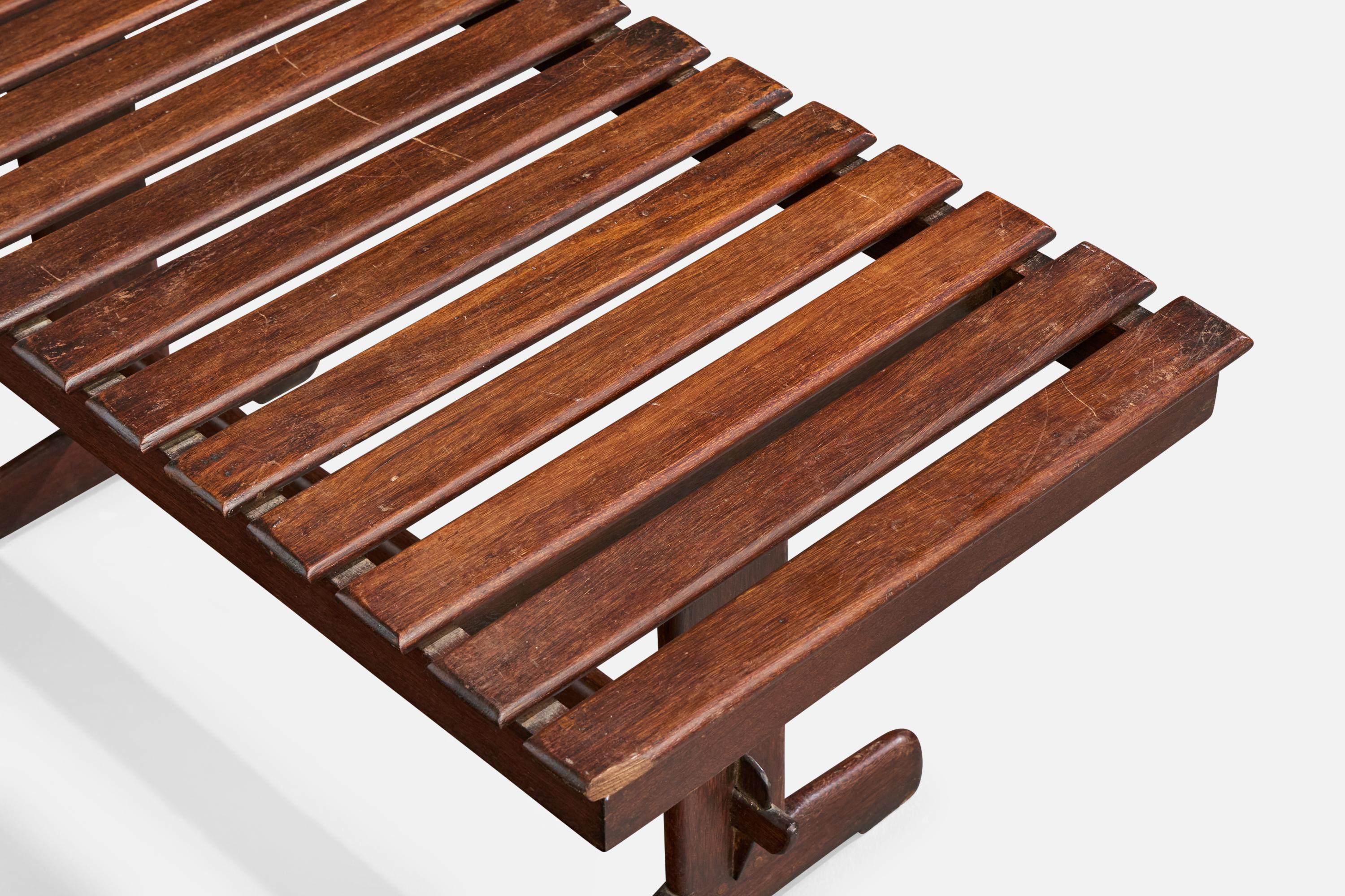 Designer brésilien, banc, Wood Wood, Brésil, années 1950 en vente 1