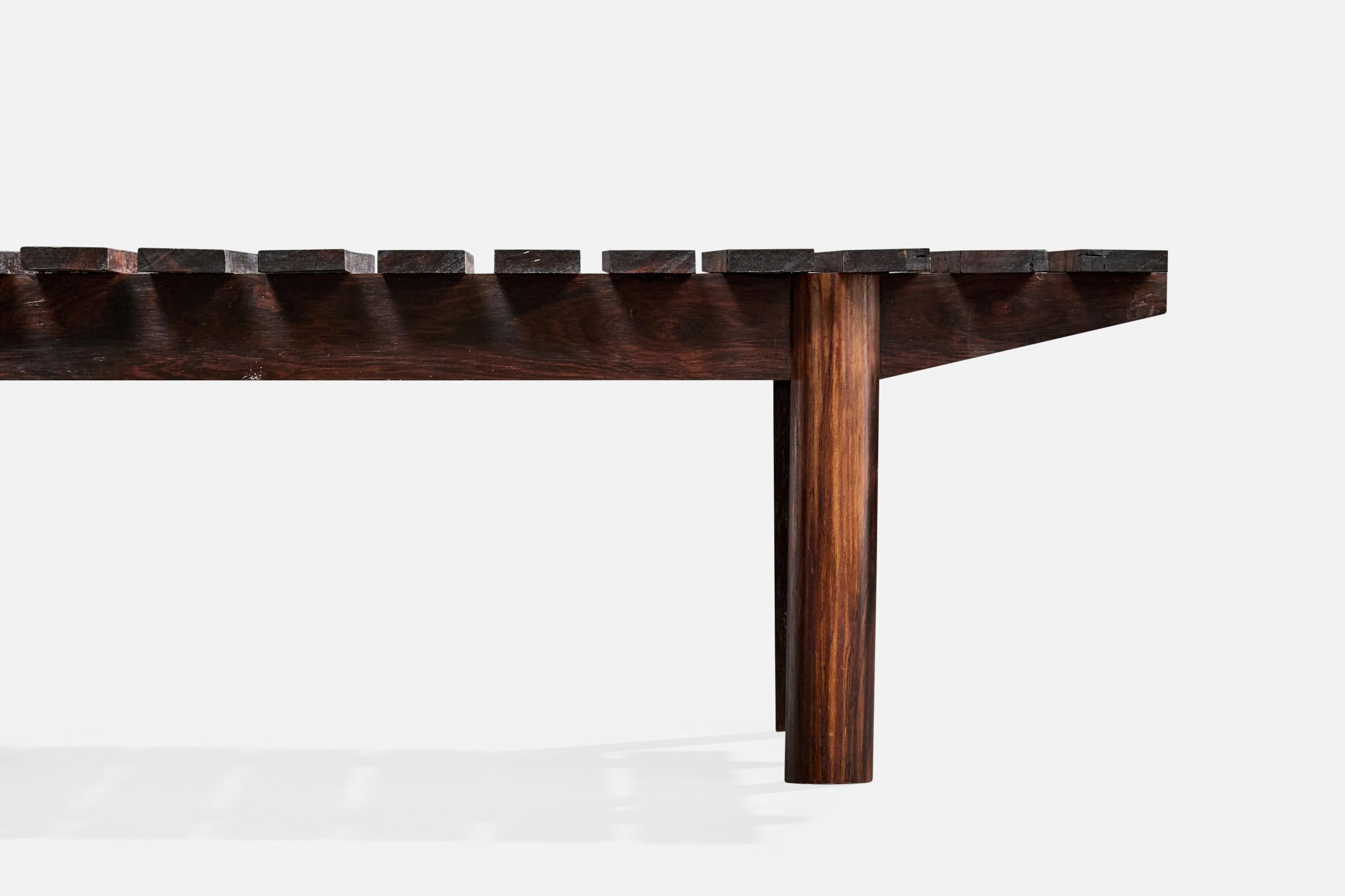 Designer brésilien, banc, Wood Wood, Brésil, années 1950 en vente 1